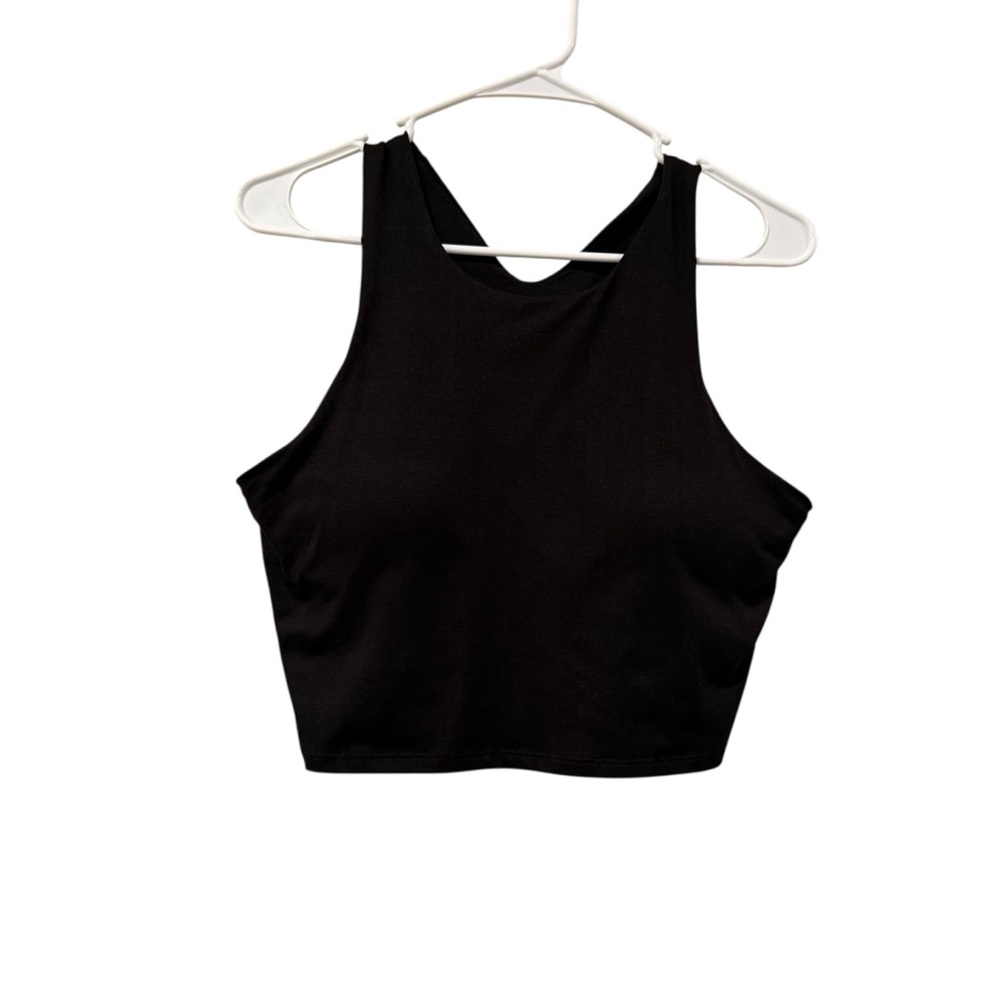 Kyodan Black Women's Cropped Exercise Tank / Longline Sports Bra Large